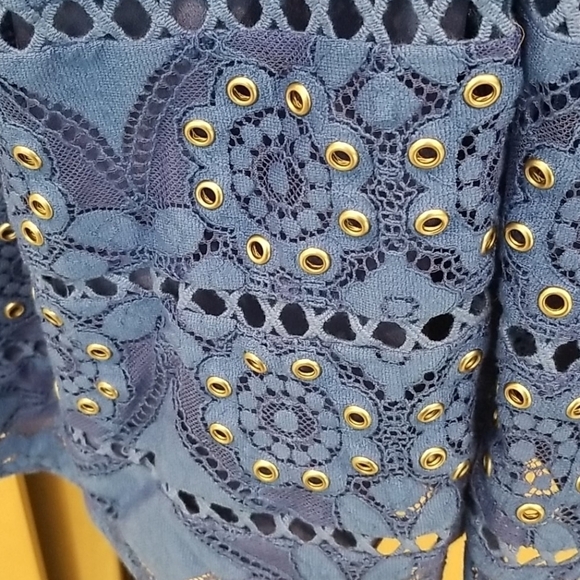 💕GREYLIN💕 Yunis Grommet Lace Fit-And-Flare Dress Medium M NWT - Picture 16 of 16